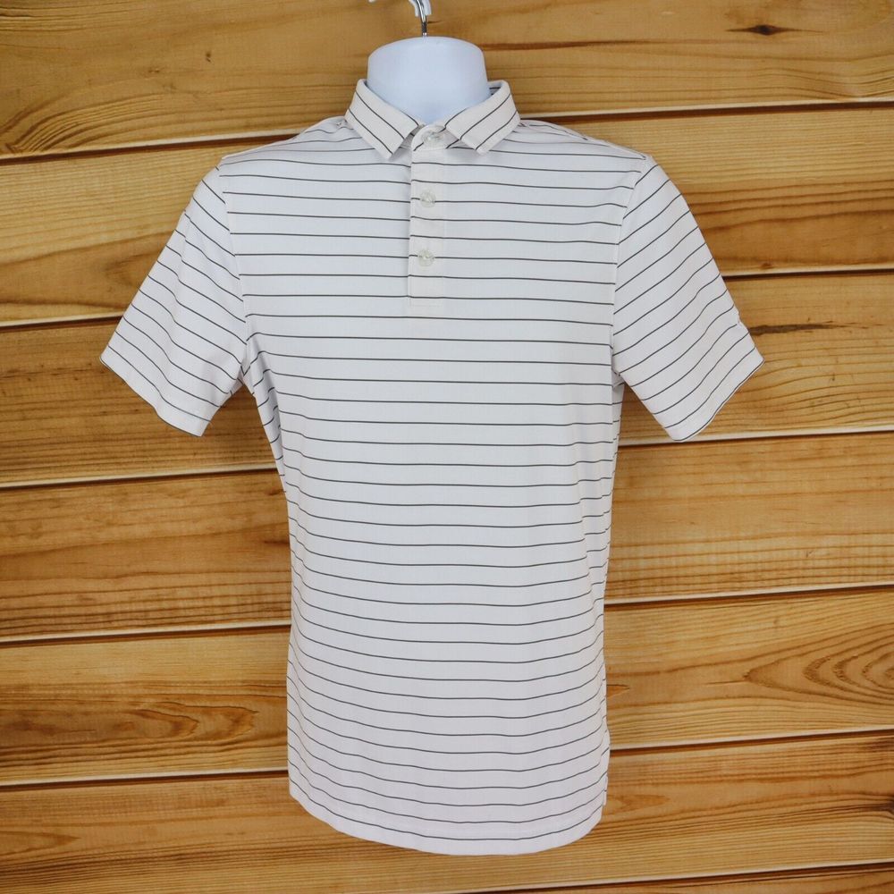 c9 by Champion Activewear Polo‎ Shirt Mens Size S White Black Striped Polyester